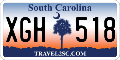 SC license plate XGH518