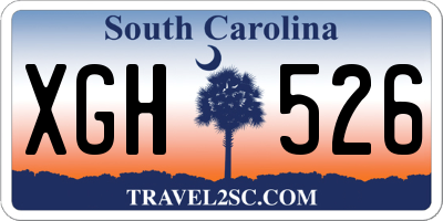 SC license plate XGH526