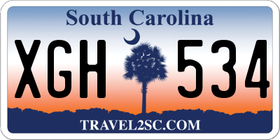 SC license plate XGH534