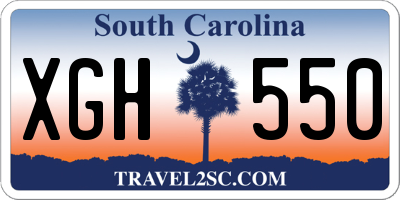 SC license plate XGH550