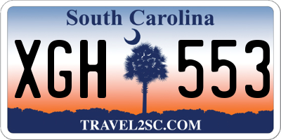 SC license plate XGH553
