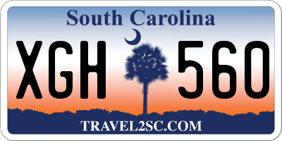SC license plate XGH560
