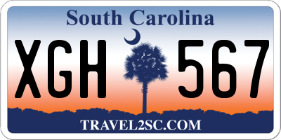 SC license plate XGH567