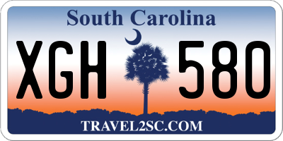 SC license plate XGH580