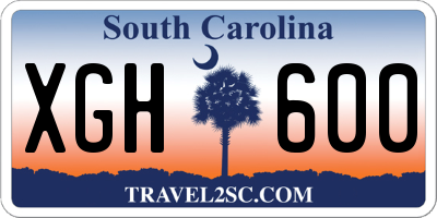 SC license plate XGH600