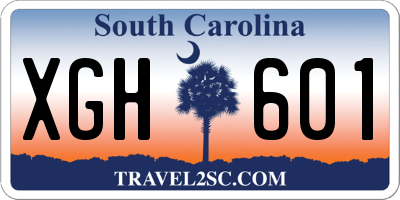 SC license plate XGH601