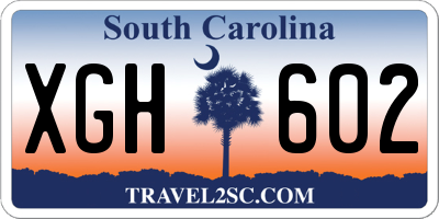 SC license plate XGH602