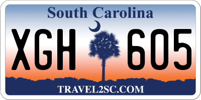 SC license plate XGH605