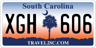 SC license plate XGH606