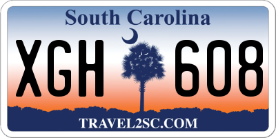 SC license plate XGH608