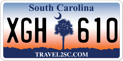 SC license plate XGH610