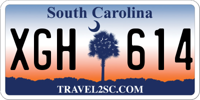 SC license plate XGH614