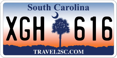 SC license plate XGH616