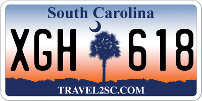 SC license plate XGH618