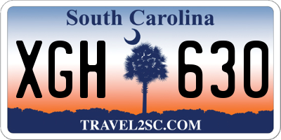 SC license plate XGH630