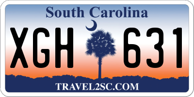 SC license plate XGH631