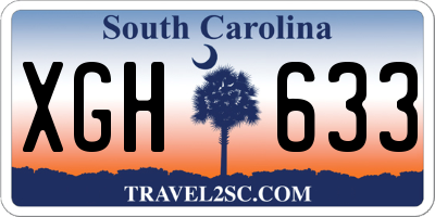 SC license plate XGH633
