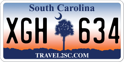 SC license plate XGH634
