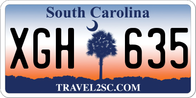 SC license plate XGH635