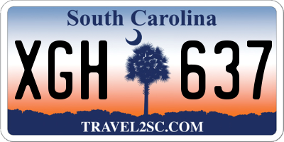 SC license plate XGH637