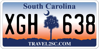 SC license plate XGH638