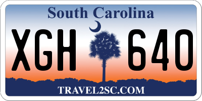 SC license plate XGH640
