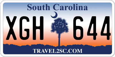 SC license plate XGH644