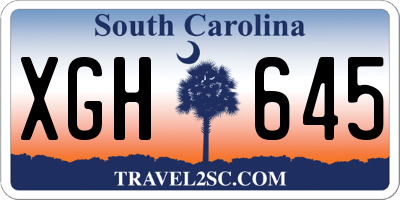 SC license plate XGH645