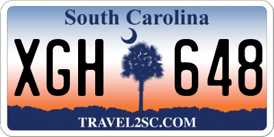SC license plate XGH648