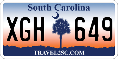 SC license plate XGH649