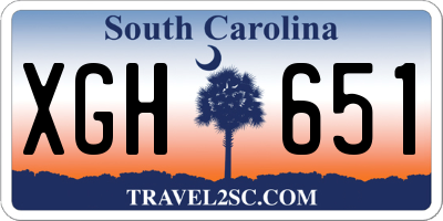 SC license plate XGH651