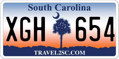 SC license plate XGH654
