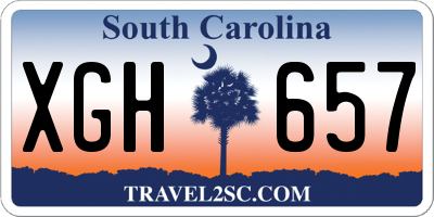 SC license plate XGH657
