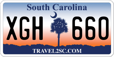 SC license plate XGH660