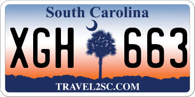 SC license plate XGH663