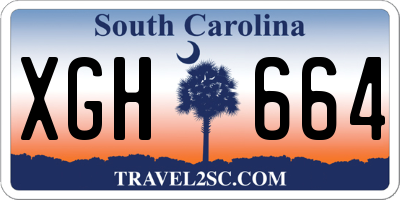 SC license plate XGH664