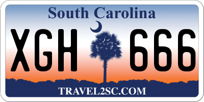 SC license plate XGH666