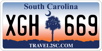 SC license plate XGH669