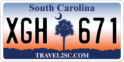 SC license plate XGH671