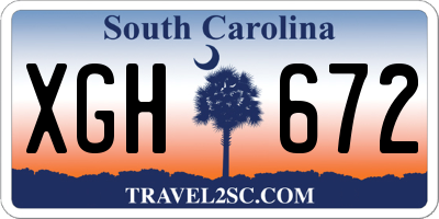 SC license plate XGH672