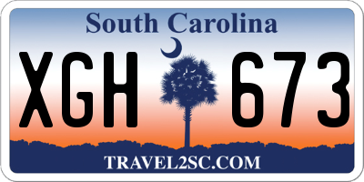 SC license plate XGH673