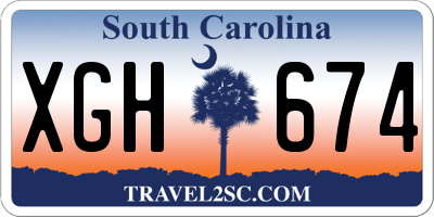 SC license plate XGH674