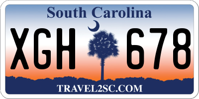 SC license plate XGH678