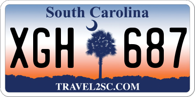 SC license plate XGH687