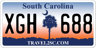 SC license plate XGH688