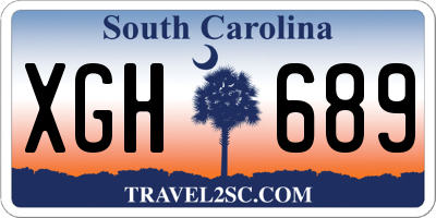 SC license plate XGH689