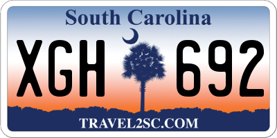SC license plate XGH692