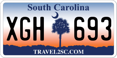 SC license plate XGH693