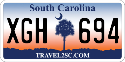 SC license plate XGH694