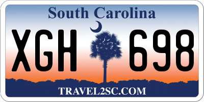SC license plate XGH698